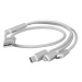 Gembird CABLEXPERT kabel USB A Male/Micro B + Type-C + Lightning, 1m, opletený, stříbrná - CC-US