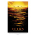 Ilustrace Titan (Retro Planet & Moon Poster) - Space Series (NASA), (26.7 x 40 cm)