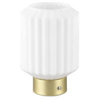 Stmívatelná LED stolní lampa v bílé a zlaté barvě se skleněným stínidlem (výška 19,5 cm) Lord – 