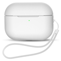 Silikonový kryt se šňůrkou na zápěstí na AirPods PRO 2. Generace / 1. Generace PRO White