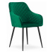 Jídelní židle NUGAT samet zelená (černé nohy)
