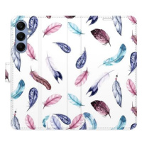 iSaprio Flip pouzdro Colorful Feathers pro Samsung Galaxy A25 5G