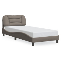 vidaXL Rám postele s LED bez matrace Hvar Taupe 90x200 cm Látka