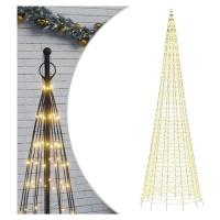vidaXL LED vánoční stromek na stožár 1534 teplých bílých LED 500 cm