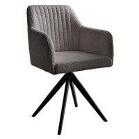 DELIFE Otočná židle Greg-Flex křížová podnož zaoblená otočná bouclé šedý 180°