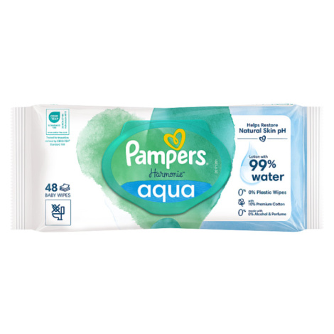 Pampers Harmonie Aqua Dětské Čisticí Ubrousky 1 Balení = 48 Ubrousků