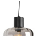 Designová závěsná lampa černá s kouřovým sklem 3-světlo 226 cm - Qara