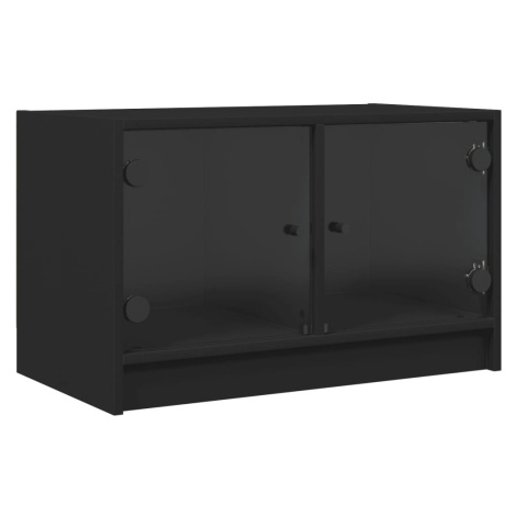 vidaXL TV skříňka se skleněnými dvířky černá 68x37x42 cm