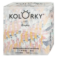 KOLORKY DAY jednorázové eko plenky štětce - L (8-13 kg), 19 ks. Pro získání slevy 10% zadejte v 