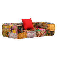 vidaXL 2místný modulární pouf patchwork textil