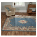 Flair Rugs koberce Ručně všívaný kusový koberec Lotus premium Blue - 75x150 cm