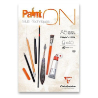 Clairefontaine Blok Paint On White A5, 40 listů, 250 g