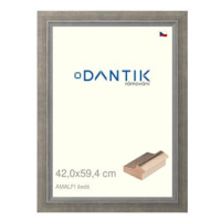 DANTIK rámeček 42 × 59,4, AMALFI šedý plexi čiré