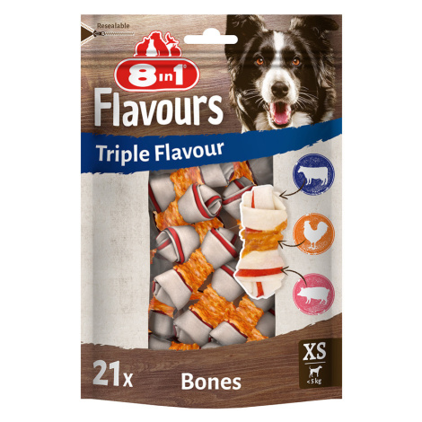 8in1 Triple Flavour žvýkací kosti XS - 21 kusů