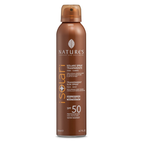 Nature´s i Solari Opalovací transparentní sprej SPF50 200 ml