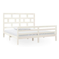 Rám postele bílý masivní dřevo 180 × 200 cm Super King, 3101299
