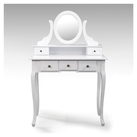 Toaletní stolek se zrcadlem JERAI, bílá Smarshop