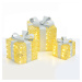 ACA Lighting zlatá hedvábná sada dárkové balíčky, 20+30+40 WW mini LED na baterie 3x3xAA IP20 18