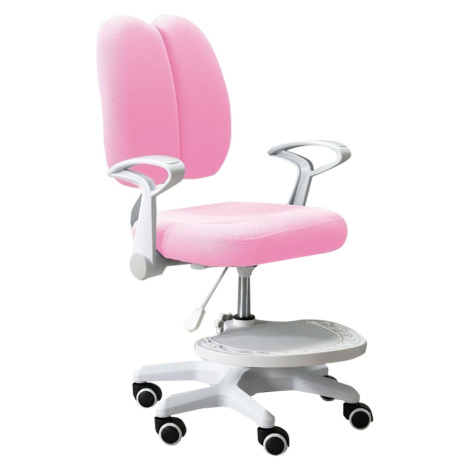 Rostoucí židle ISANA s podnoží a šlemi, růžová/bílá Tempo Kondela