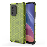 Honeycomb pancéřové pouzdro se silikonovým rámem pro Xiaomi Poco F3 / Mi 11i green