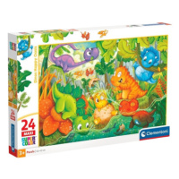 Clementoni - Puzzle 24 Šťastná oáza dinosaurů MAXI