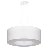 Bílé závěsné svítidlo s textilním stínidlem ø 50 cm Galata – Nice Lamps