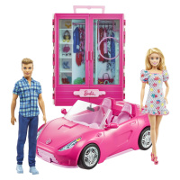 Mattel GVK05 Sada panenka Barbie/šatník/kabriolet/Ken 30 cm