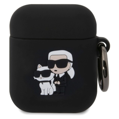 Karl Lagerfeld 3D Logo NFT Karl and Choupette pouzdro AirPods 1/2 černý