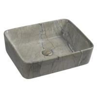 SAPHO DALMA keramické umyvadlo 48x13x38 cm, hranaté, grigio