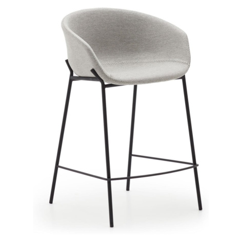 Světle šedé barové židle v sadě 2 ks (výška sedáku 65 cm) Yvette – Kave Home