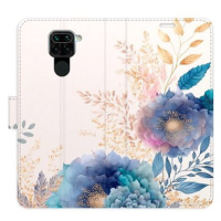 iSaprio flip pouzdro Ornamental Flowers 03 pro Xiaomi Redmi Note 9