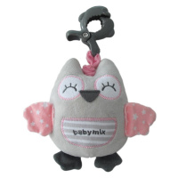 BABY MIX - Edukační hrající plyšová hračka s klipemsova růžová