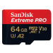 SanDisk microSDXC 64GB Extreme PRO + Rescue PRO Deluxe + SD adaptér