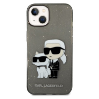 Pouzdro Karl Lagerfeld IML Glitter Karl and Choupette NFT iPhone 14 Plus černé