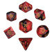 TLAMA games Sada 7 dvoubarevných perleťových kostek pro RPG Barva: červená / černá