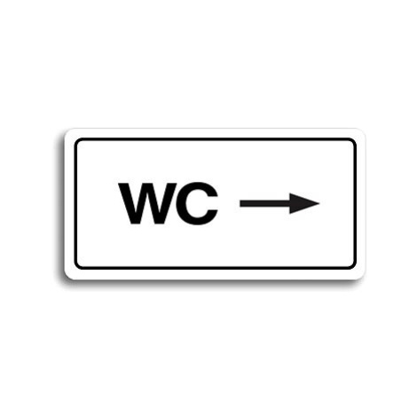 Accept Piktogram "WC VPRAVO" (160 × 80 mm) (bílá tabulka - černý tisk)