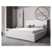 Nadčasová čalouněná postel v minimalistickém designu v bílé barvě 180 x 200 cm bez úložného pros