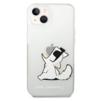 Pouzdro Karl Lagerfeld iPhone 14 PLUS Choupette Eat Transparent