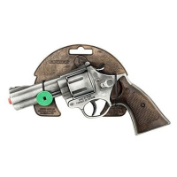 Gonher policejní revolver gold colection stříbrný kovový 12 ran