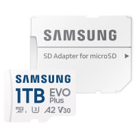 Paměťová karta Samsung EVO Plus/micro SDXC/1TB/UHS-I U3 / Class 10/+ Adapter/White