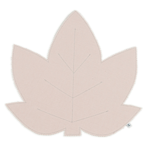 Cotton &amp; Sweets Lněné prostírání javorový list pudrově růžová se stříbrem 37x37cm