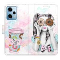 iSaprio flip pouzdro Donut Worry Girl pro Xiaomi Redmi Note 12 Pro 5G / Poco X5 Pro 5G