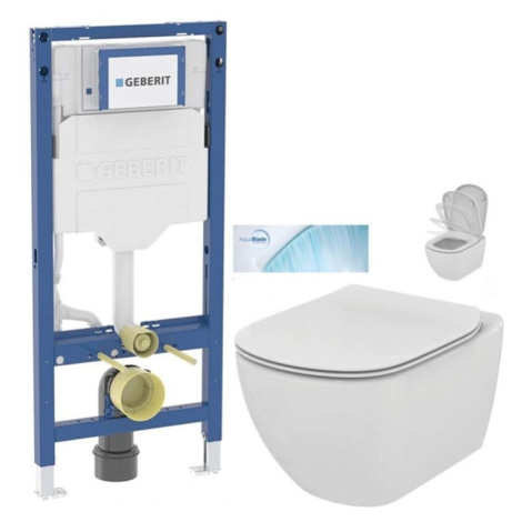 GEBERIT Duofix bez tlačítka + WC Ideal Standard Tesi se sedátkem SoftClose, AquaBlade 111.300.00