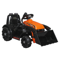 Dětský elektrický traktor s radlicí oranžový 15139