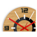 ModernClock Nástěnné hodiny Alladyn Wood hnědo-červené