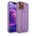 Flexibilní electroplating silikonové pouzdro se stojánkem na iPhone 12 Pro 6.1" Purple