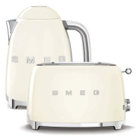 SMEG 50's Retro Style Konvice 1,7l krémová + topinkovač 2x2 krémový 950W