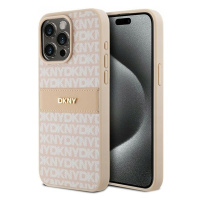 Zadní Kryt Dkny pro Apple iPhone 15 Pro Max Leather Mono Stripe růžová