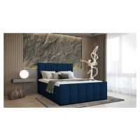 SFAB Kontinentální čalouněná postel VERONA (140x200 cm) Látka Velutto: Velutto 11 - Modrá