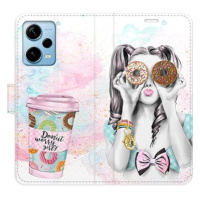 iSaprio flip pouzdro Donut Worry Girl pro Xiaomi Redmi Note 12 Pro+ 5G